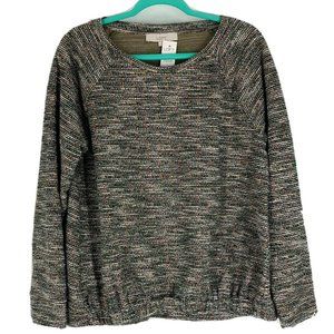 LOFT Ann Taylor Tweed Knit LS Light Weight Sweater, Large, NWT, MSRP $64.50